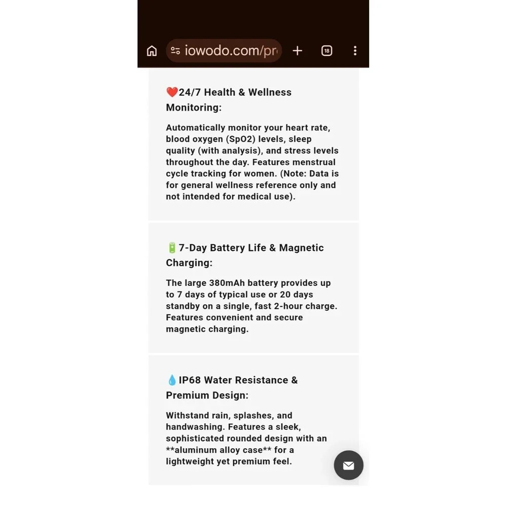 Smart Watch W40 By IOWODO